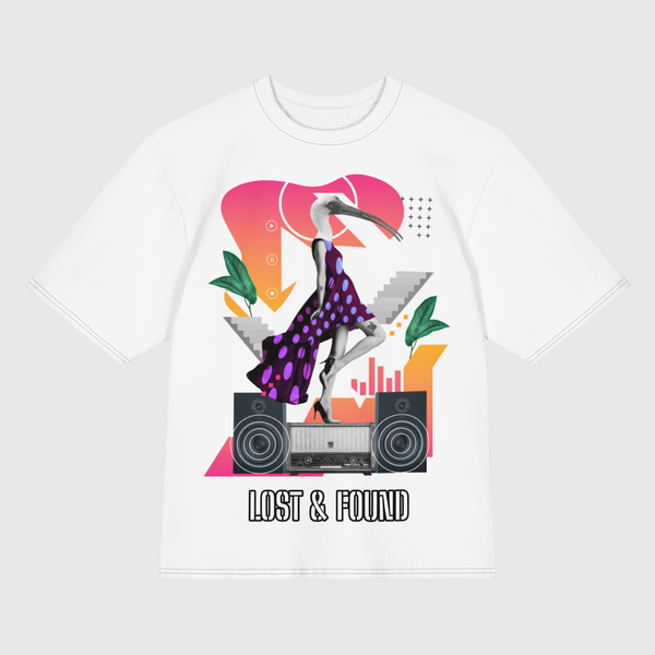 Lost & Found oversized t-shirt in white, streetwear by Urban Hideout