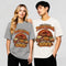 Models wearing the Thanksgiving Negotiations oversized graphic t-shirt, Urban Hideout streetwear