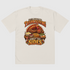 Thanksgiving Negotiations oversized faded t-shirt in Faded Bone, front view